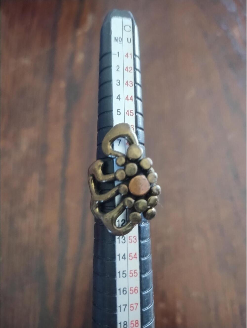 Vintage Mid Century Modern Modernist Brutalist Abstract Bronze Ring Size 5